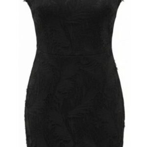 Abito jacquard inserto pizzo
