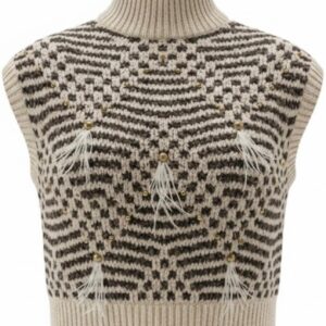 Gilet rigato inserto piume